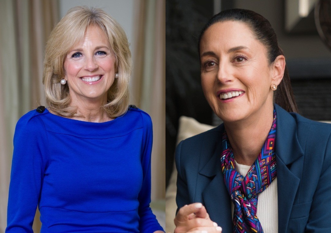 Jill Biden primera dama de los Estados Unidos y Claudia Sheinbaum presidenta electa de México. Foto: Canva.