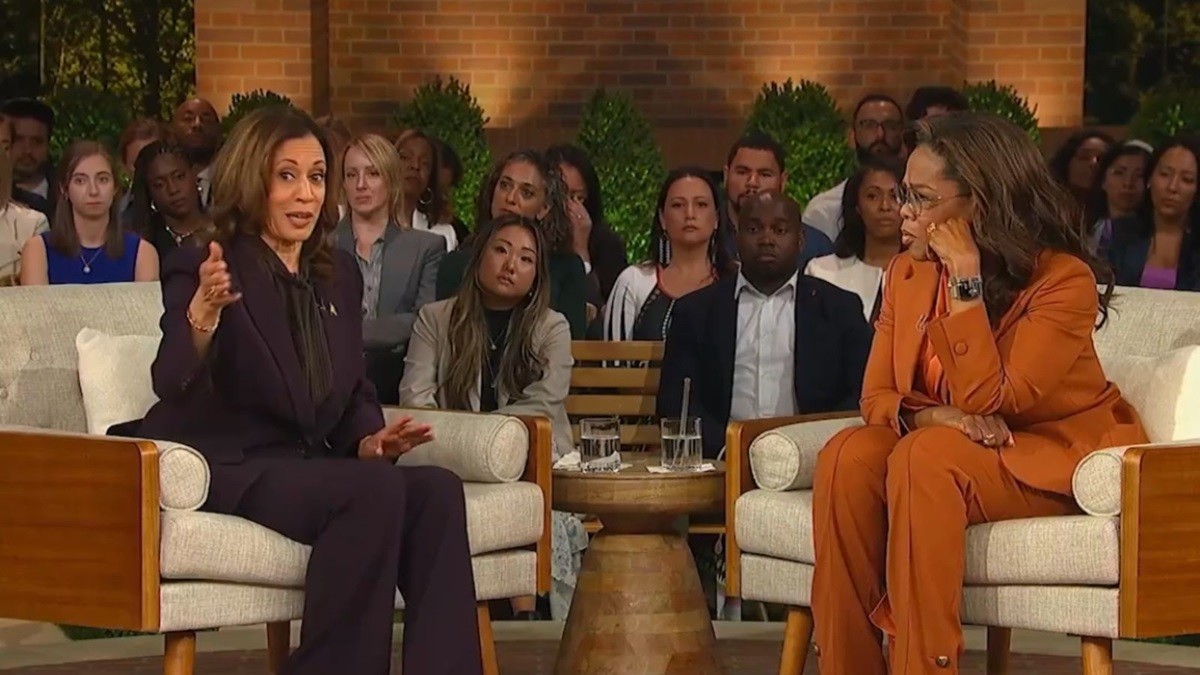 Kalama Harris en entrevista para Oprah. Foto: @kamalaharris en X.