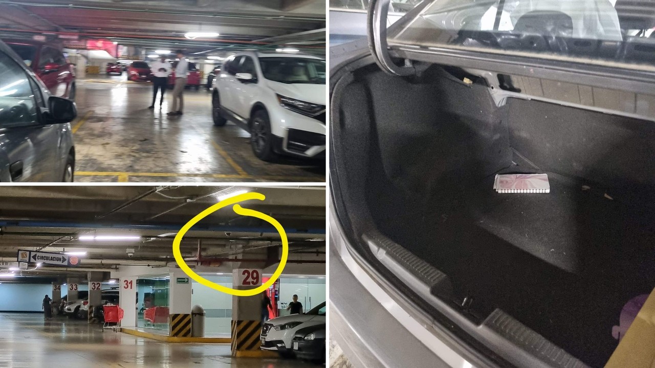 La víctima compartió como una de las puertas de su automóvil fue forzada Foto: Sarai Ojeda