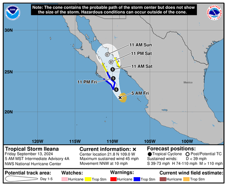 Tormenta tropical 'Ileana': su avance por México