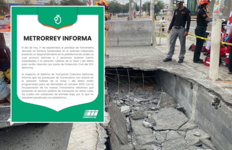 Metrorrey confirma demolición de parabuses en estación Talleres