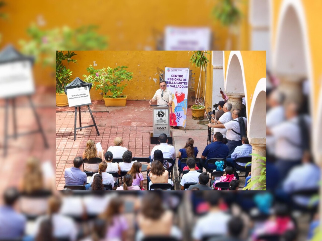 En la ceremonia de apertura del nuevo centro, el titular de la Segey, Liborio Vidal destacó el objetivo de fortalecer el arte y la cultura en el oriente del estado.- Foto de la Segey