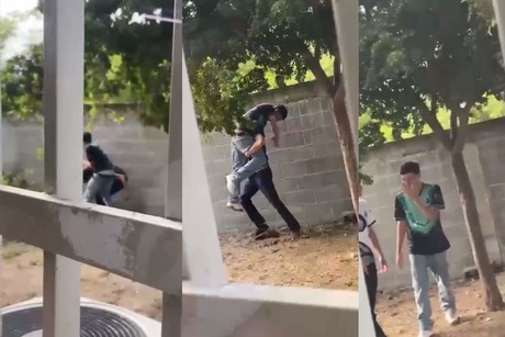 Jóvenes protagonizan pelea en preparatoria (VIDEO)