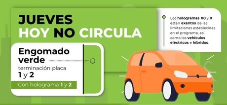 Checa las restricciones del 'Hoy No Circula' para este jueves 17 de octubre