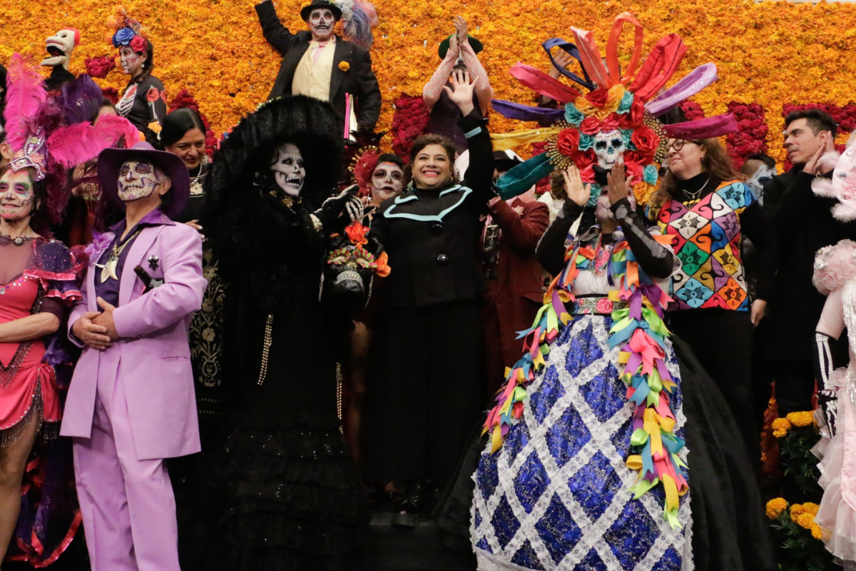 Clara Brugada en la presentación del 'Festival de Día de Muertos' en CDMX.    Foto: @GobCDMX