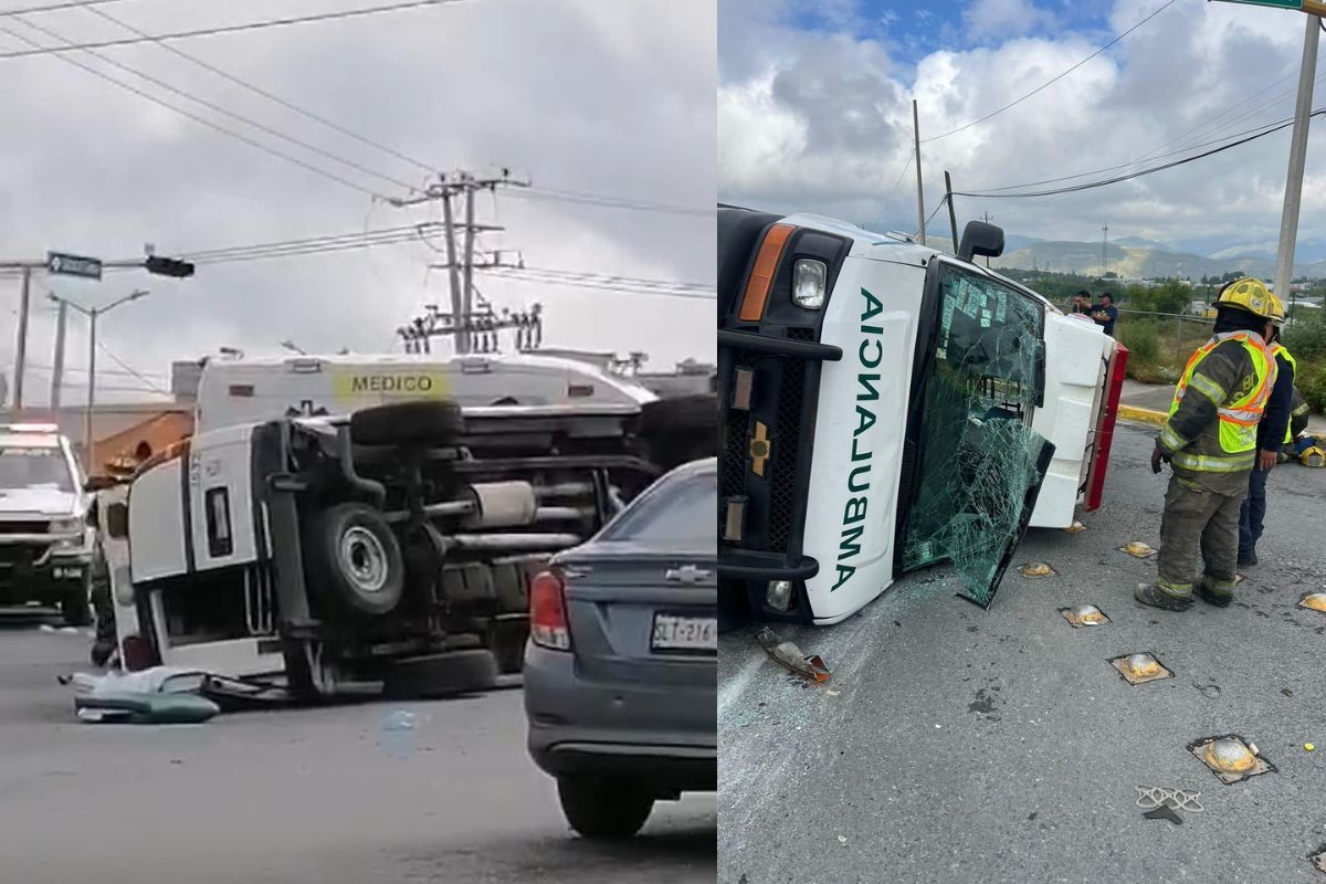 Accidente al sur de Saltillo. Foto de Taxistas Saltillo.