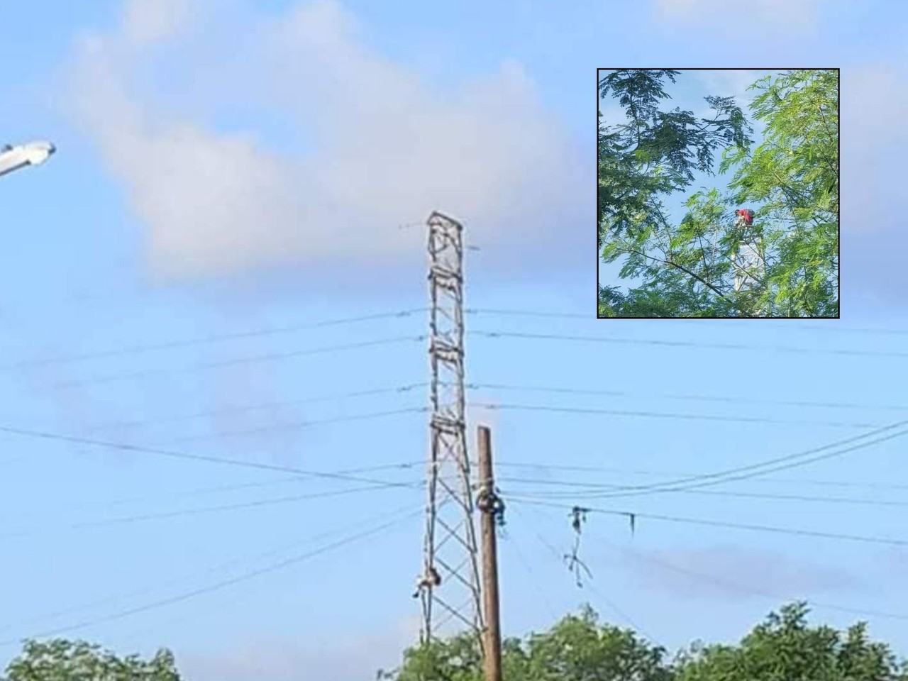 Momentos de tensión se vivieron esta mañana en Kanasín debido a que un sujeto intentó quitarse la vida lanzándose desde una torre de la CFE.- Meta Yucatán