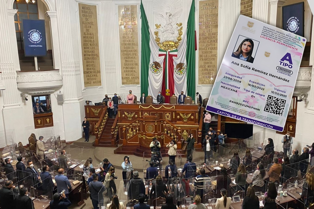 De fondo el Congreso capital, ejemplo de licencia de conducir permanente. Foto: Congreso CDMX