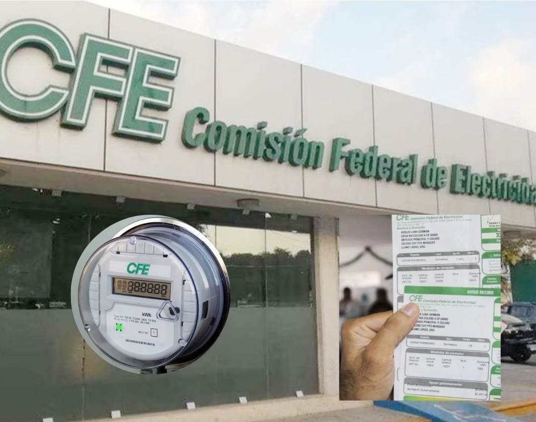 Sucursal de la CFE y sus medidores que determinan el consumo que se refleja en el recibo. Foto: Canva - CFE.