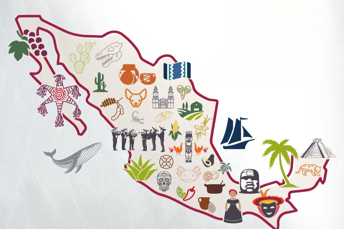 Mapa de las diferentes tradiciones en México. Foto: @MovilidadHgo