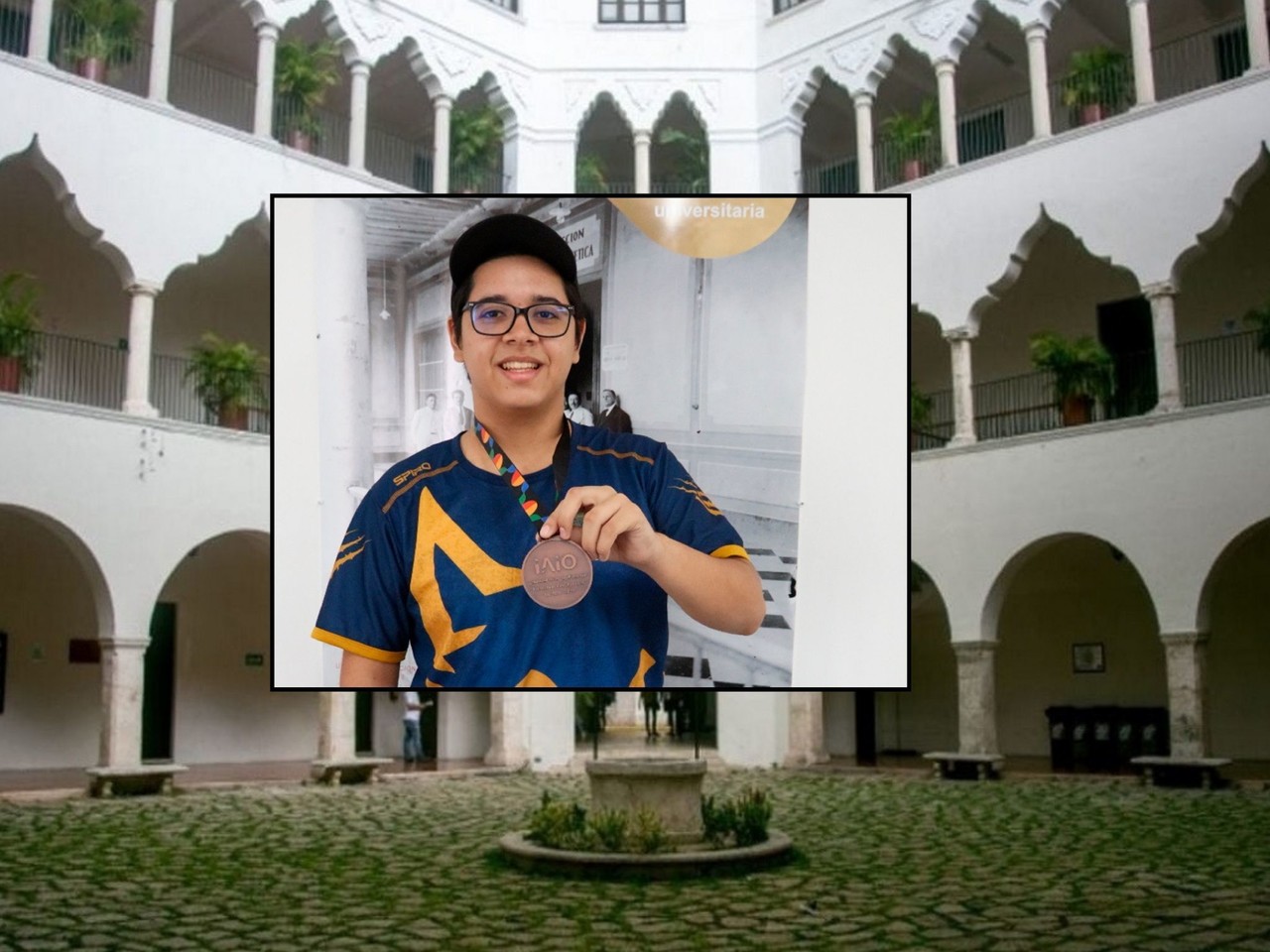 El estudiante yucateco  Daniel Herrera Muñoz tuvo una destacada partipación en la en la Olimpiada Internacional de Inteligencia Artificial al llevarse la medalla de bronce.- Foto de la Uady