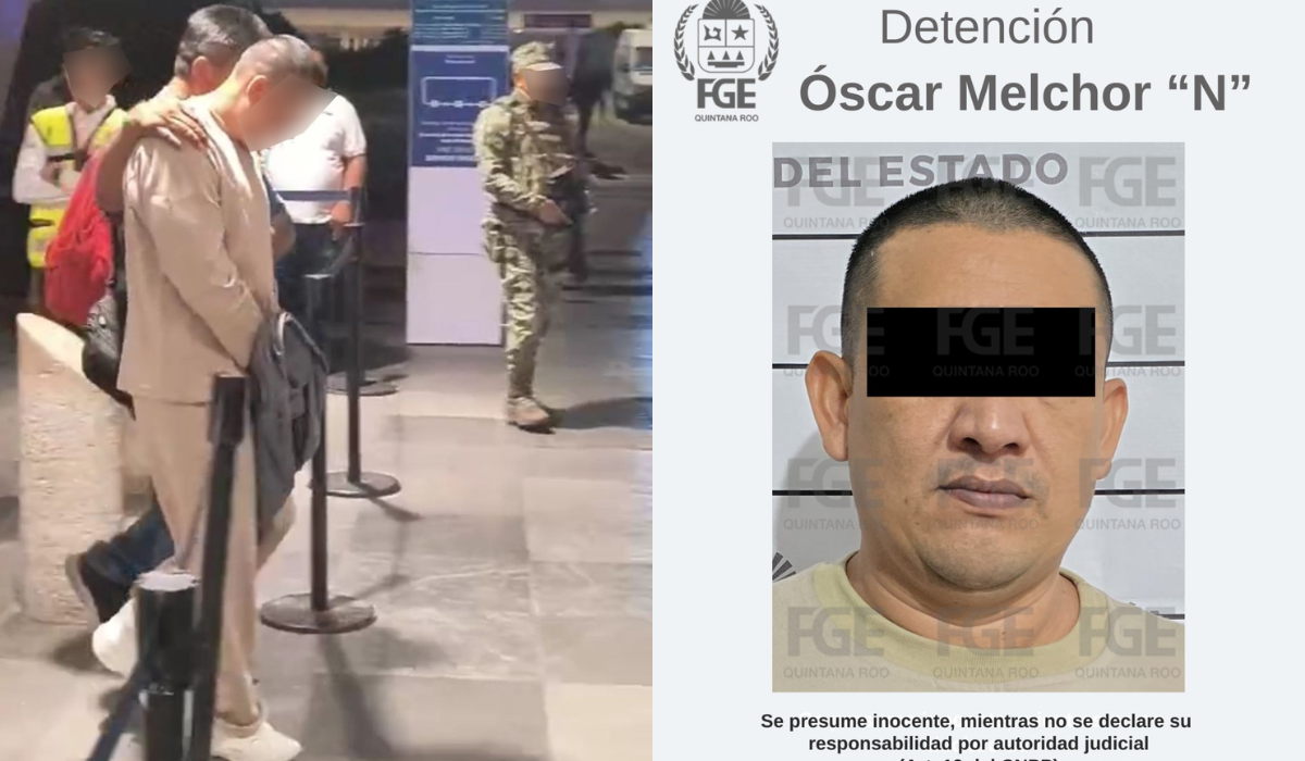 Detienen a Óscar Melchor 'N' en Saltillo, Coahuila/Foto: Fiscalía General del Estado de Quintana Roo