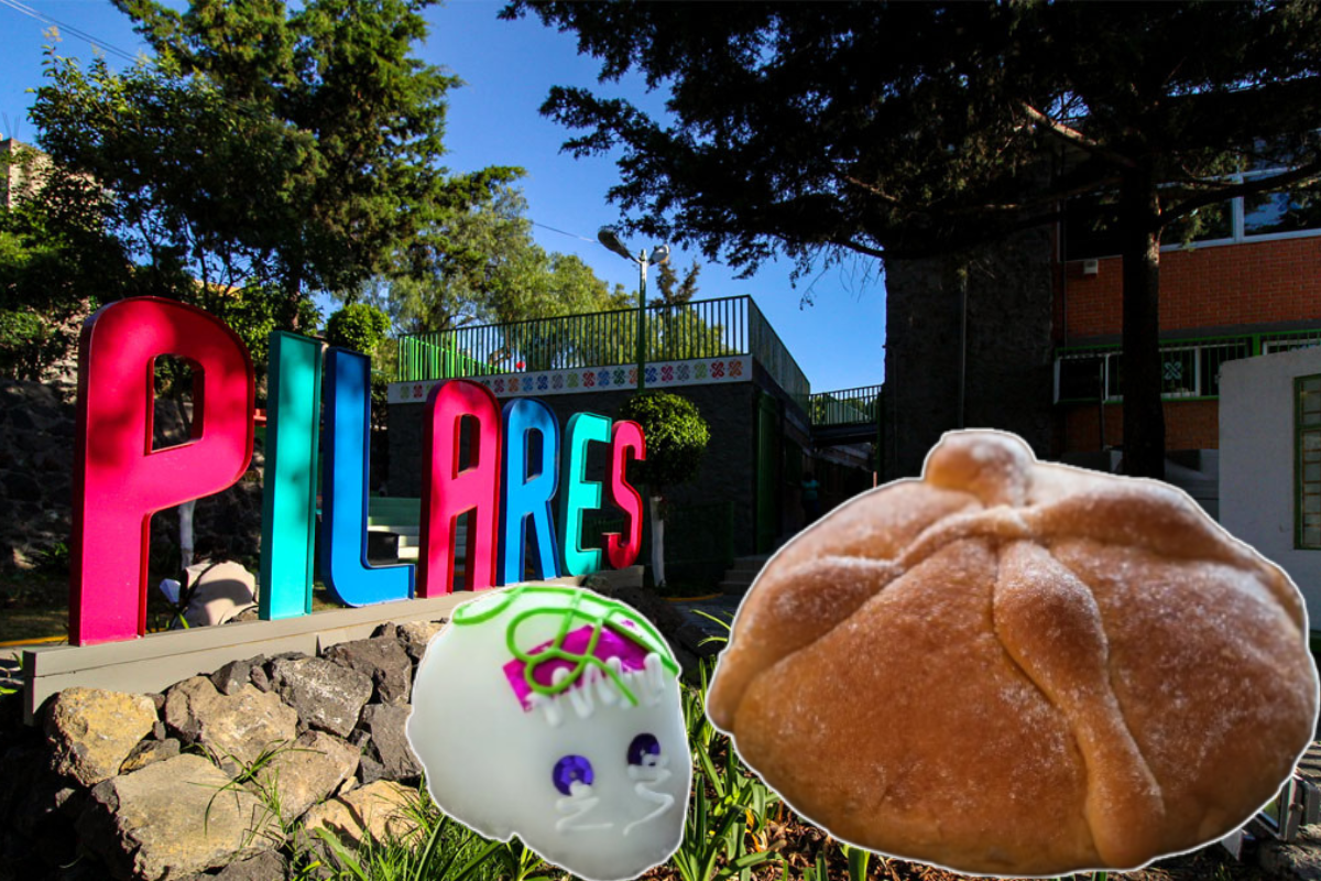 Pan de muerto frente a PILARES de la CDMX.    Foto: Especial