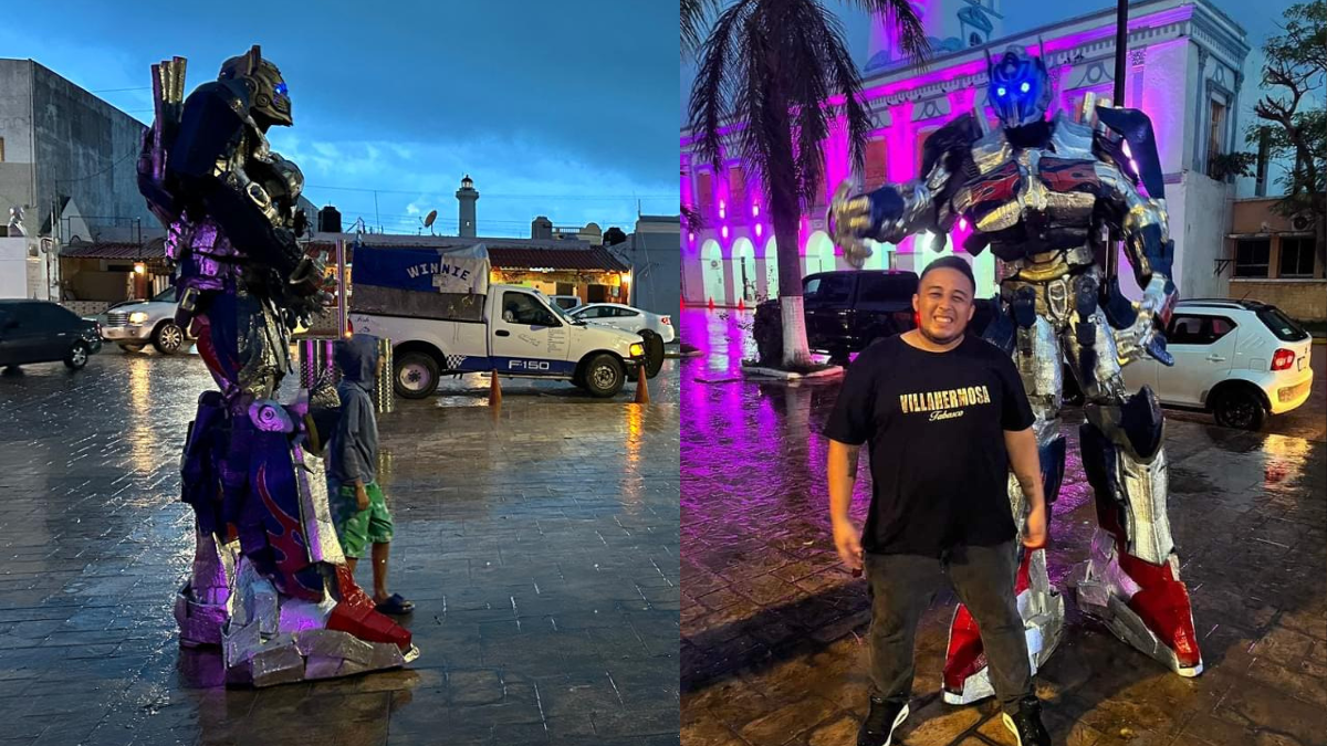 El artista disfrazado de Optimus Prime ha recorrido todo el país con este personaje Foto: Opción Progreso/Matías Noticias