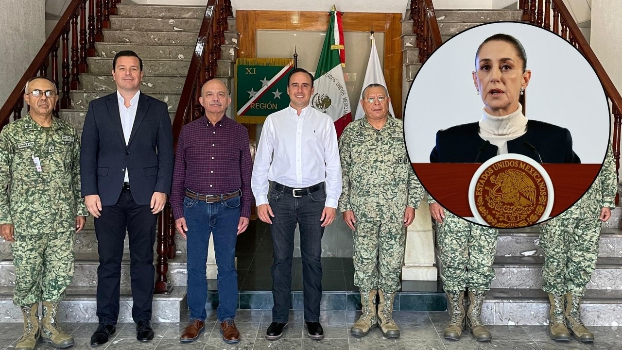 El gobernador Manolo Jiménez respaldó la estrategia de seguridad de la presidenta Claudia Sheinbaum. (Fotografía: Gobierno de Coahuila)