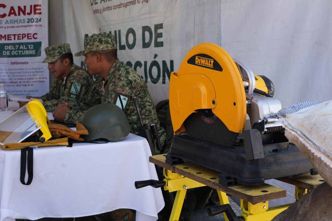 Del 14 al 18 de octubre se canjerarán armas en Ixtapaluca, Lerma, Neza y Zumpango. Foto: Gob. de Edomex