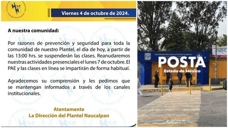 CCH Naucalpan suspende las clases por esta razón