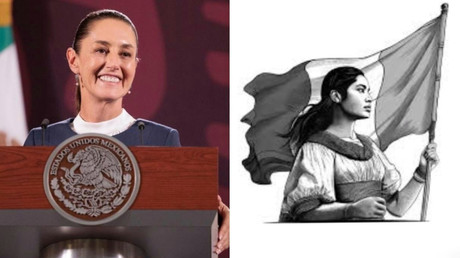 ¿Hay un rostro en la bandera del nuevo logo del Gobierno de Claudia ...