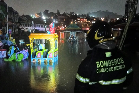 Feria del Mole inundada por intensas lluvias en Milpa Alta y Xochimilco