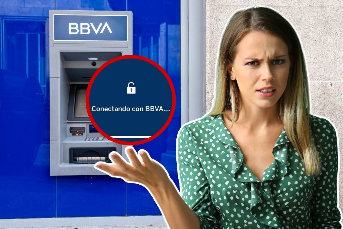 Cajero BBVA y una mujer. Foto: Canva