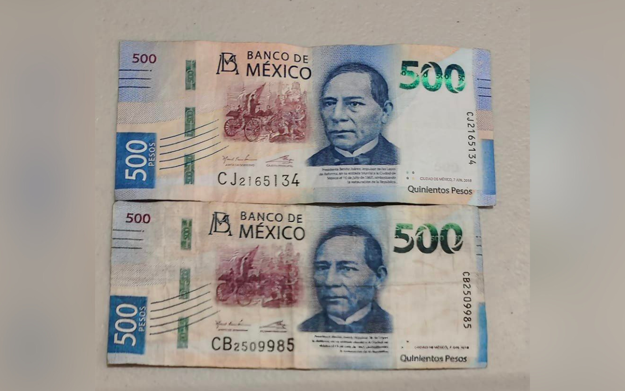 Billetes de 500 pesos falsos en Monclova / Foto: Que Todo Monclova se Entere