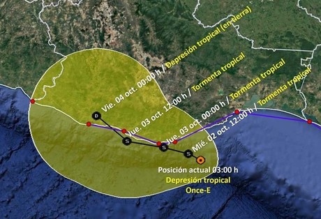 Chiapas en alerta por depresión tropical Once-E; se pronostican lluvias fuertes