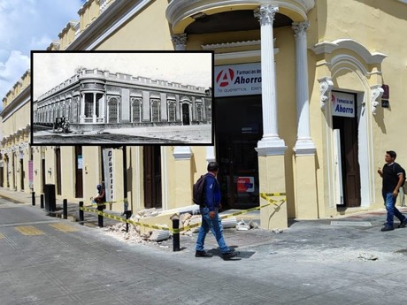 Histórico edificio de Mérida resulta dañado tras un accidente