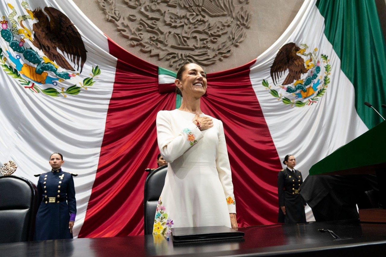 La Presidenta de México Claudia Sheinbaum Pardo destacó la lucha de las mujeres para llegar a este momento histórico.- Foto Cortesía