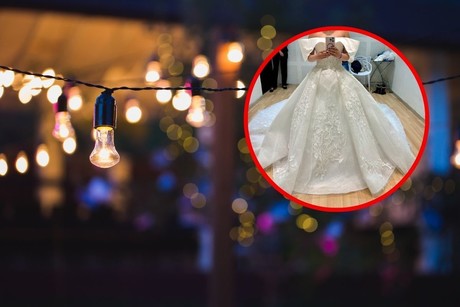 Le roban vestido de novia en Lincoln; su boda es en 7 días