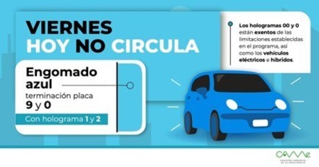 Checa el ‘Hoy no circula' del viernes 11 de octubre y evita multas