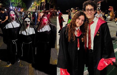 Hallowen llena de disfraces el malecón de La Paz (FOTOS)