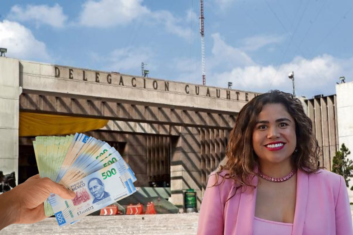 Caty Monreal frente a la explanada de la alcaldía Cuauhtémoc.    Foto: Especial