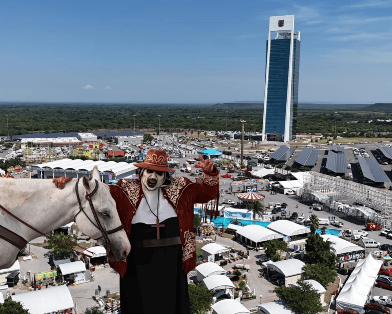 'La Monja' de Espectaculares García ha hecho su esperada aparición en Ciudad Victoria, Tamaulipas, para ser parte de la Feria Tamaulipas 2024. Foto: Redes sociales