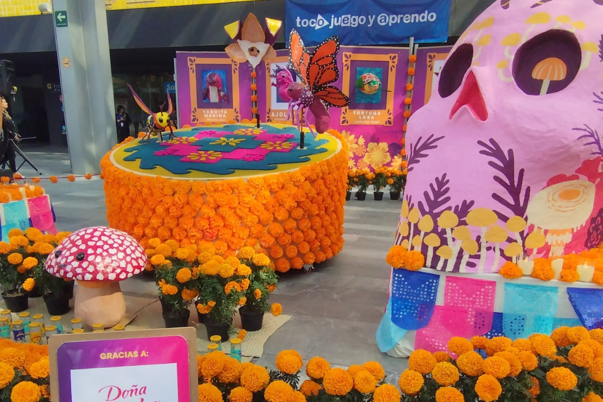 Así se ve la ofrenda del futuro del Papalote Museo del Niño. Foto: @DaimonJS77