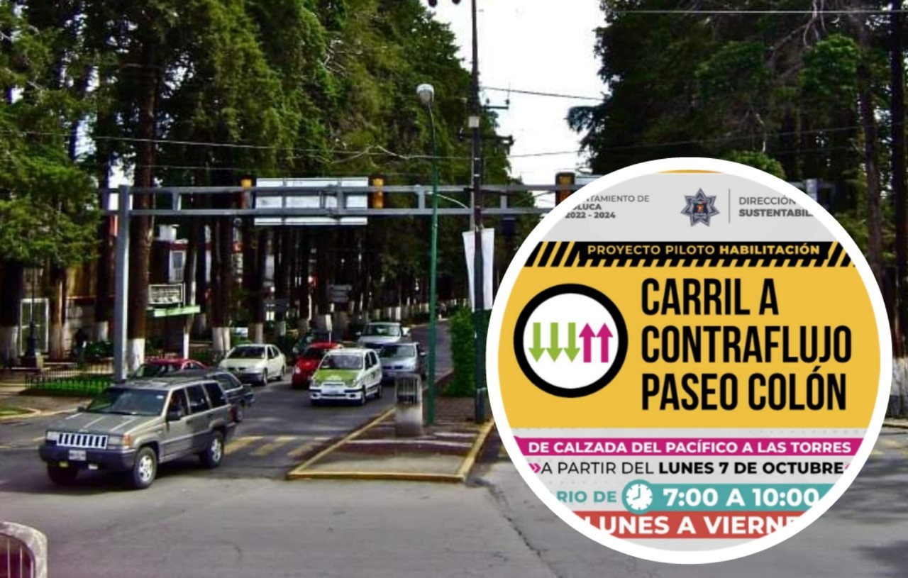 Esta semana comienzan la activación del carril a contraflujo en Paseo Colón. Imagen: Toluca la Bella/Gob.Toluca