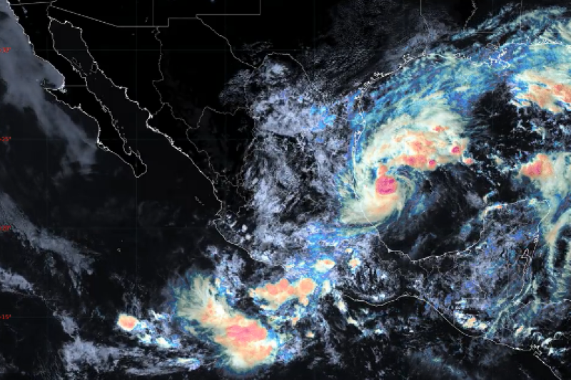 La tormenta tropical 'Milton' originará lluvias fuertes en Nuevo  León e intensas en Tamaulipas. Foto. Captura de Imagen