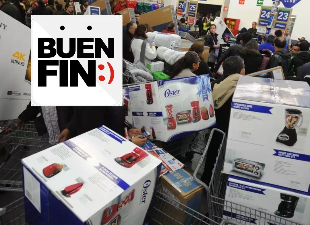 Gente en una tienda comprando domésticos en el Buen Fin. Foto: Buen Fin.