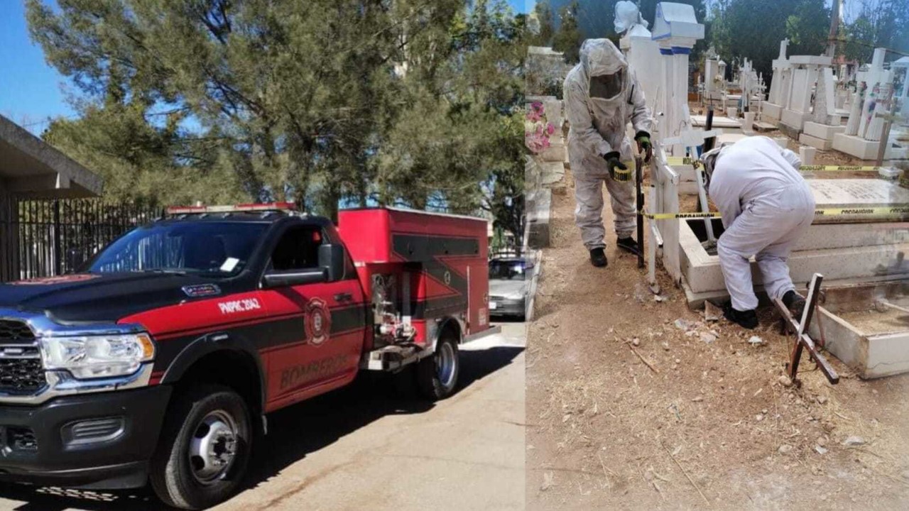 La Dirección Municipal de Protección Civil y Bomberos de Durango, afinó detalles para los visitantes al Panteón de Oriente. Foto: Facebook/ Dirección Municipal de Protección Civil y Bomberos de Durango.