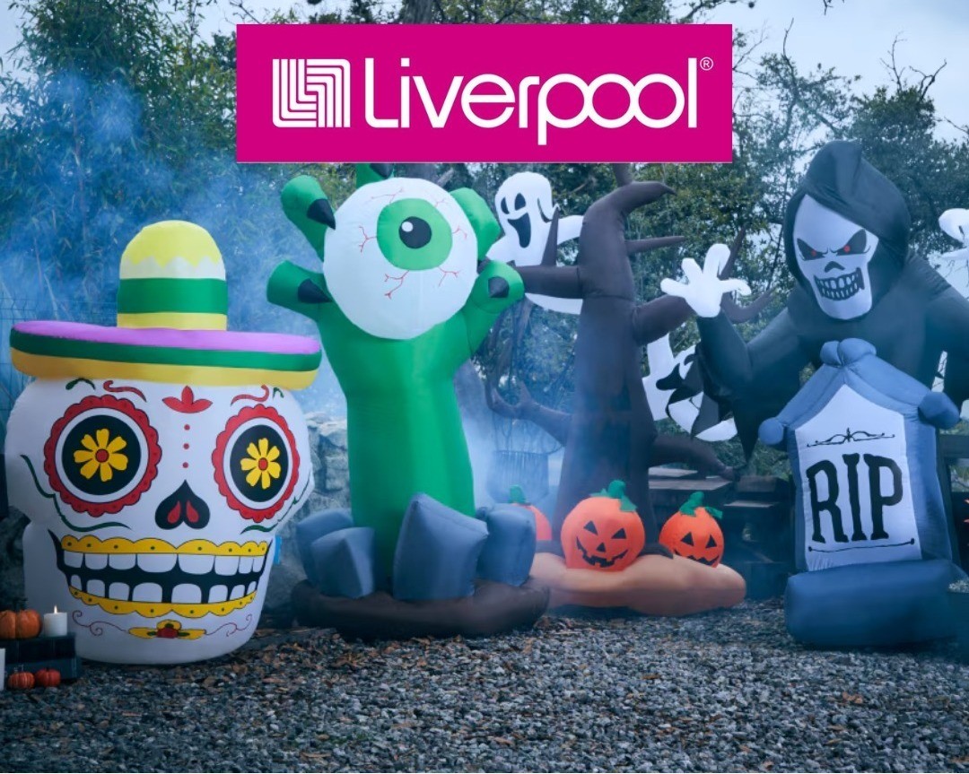 Liverpool y sus decorativos para el día de Muertos y Halloween. Foto: Canva - Liverpool.