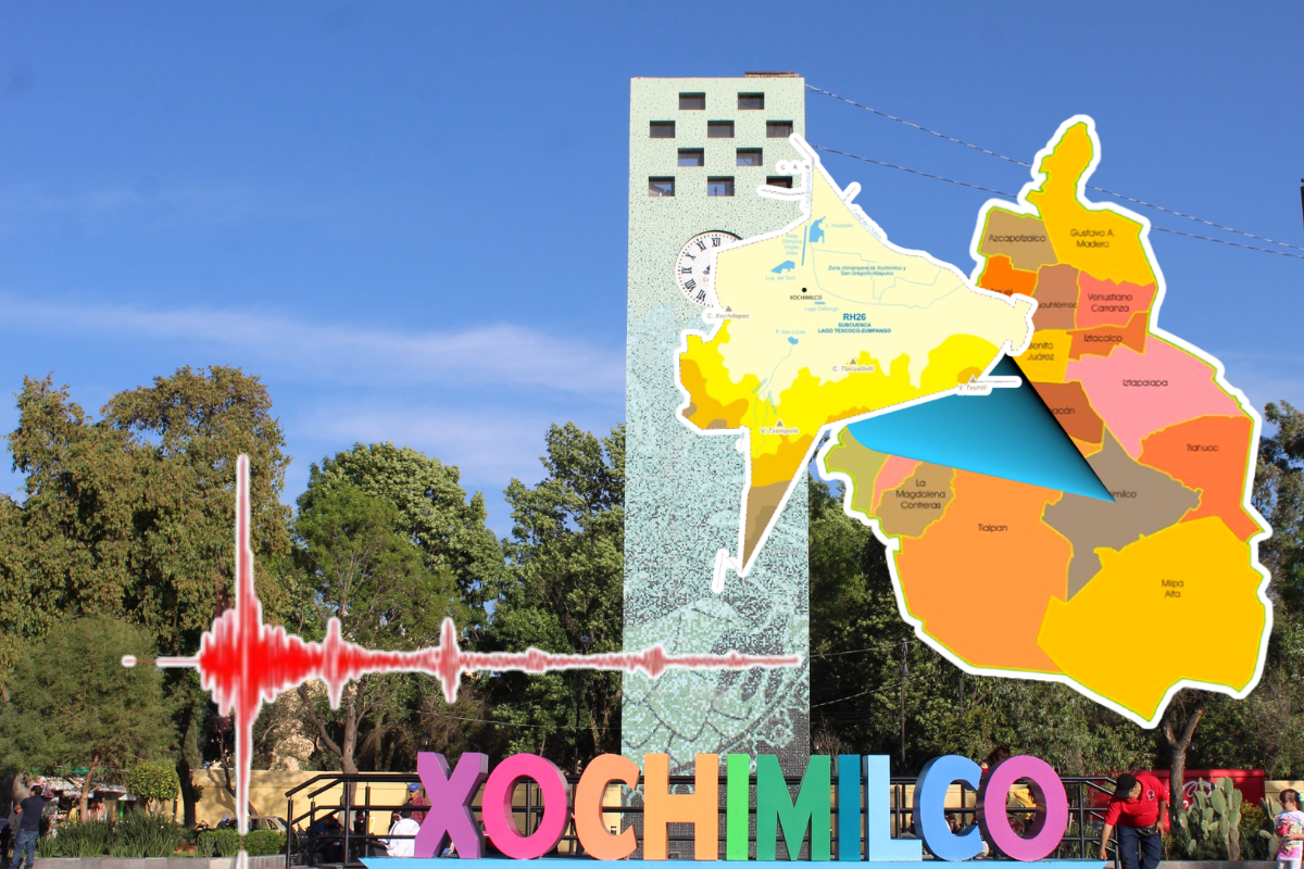 Mapa de la CDMX y letras de Xochimilco.   Foto: Especial