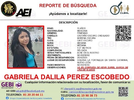 Autoridades solicitan ayuda para localizar a joven desaparecida