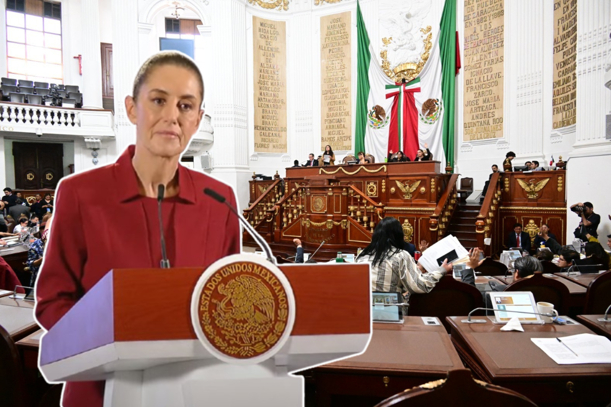 Claudia Sheinbaum en el Congreso de la DMX.     Foto: Especial