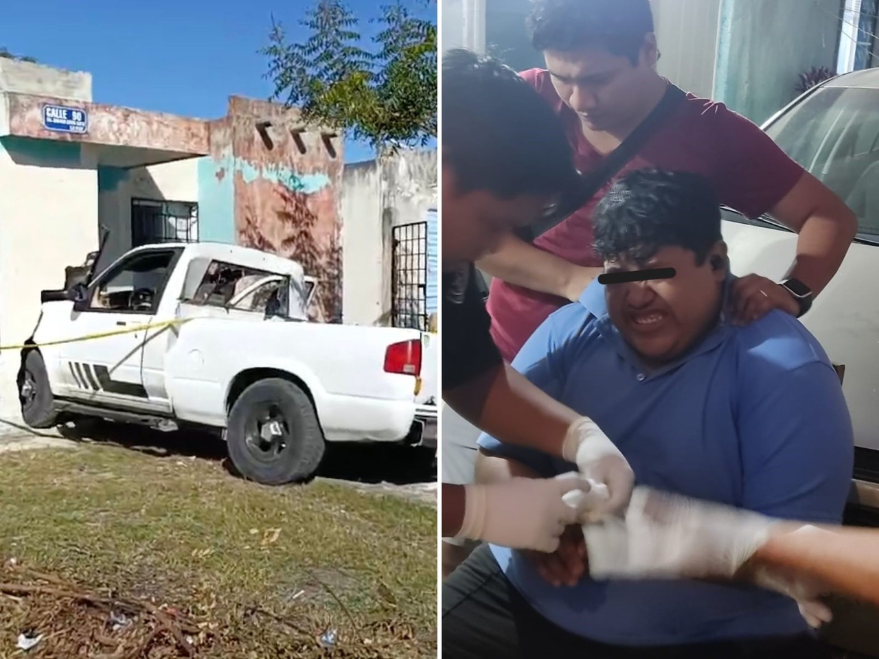 Tres personas resultaron lesionadas en diferentes accidentes y tuvieron que ser llevados al hospital.- Fuente Yucatán al Minuto y Expreso Yucatán