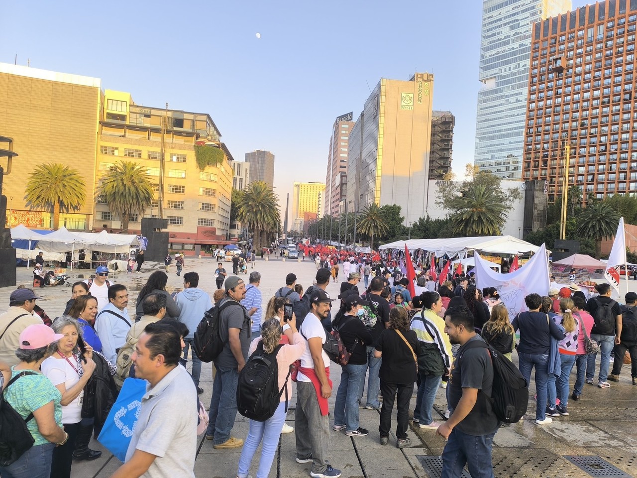 Inicio de una movilización en el corazón de la ciudad. Foto: @SutiemsOrg