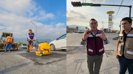 ¡Bacheo en García! Manuel Guerra anuncia 60 toneladas de asfalto en puntos clave