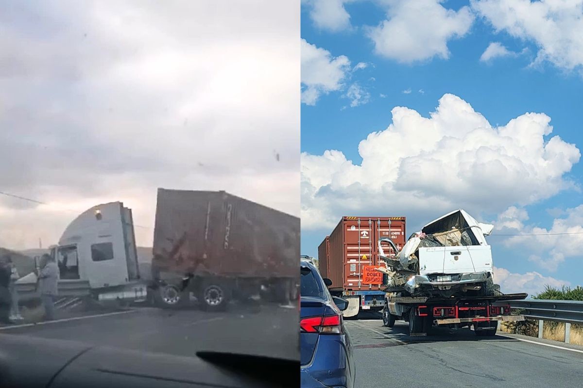 Accidente carretera Saltillo-Zacatecas. Foto de Concha del oro.