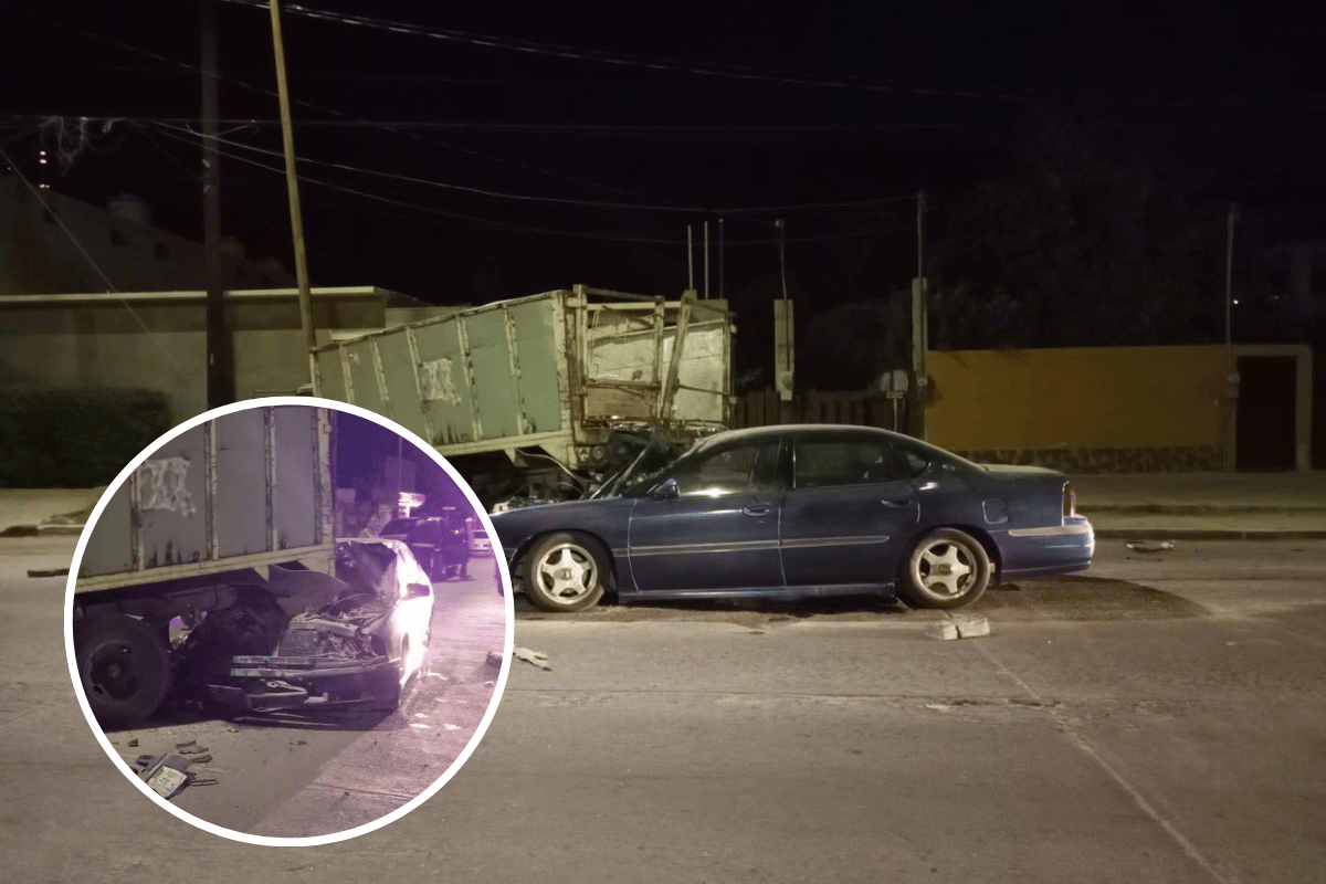 Aparatoso accidente La Paz; auto se estrella contra camión estacionado