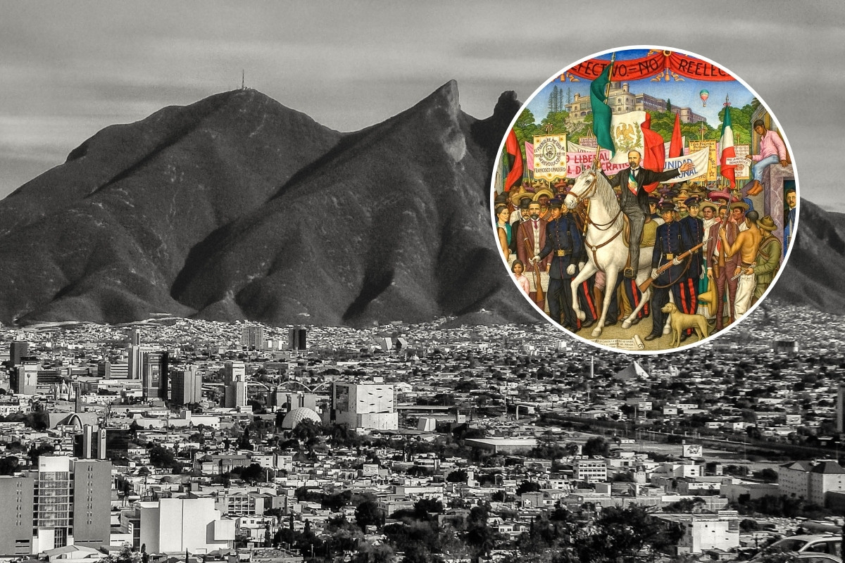 Cerro de la Silla e imagen ilustrativa de la Revolución Mexicana. Foto: Composición Canva