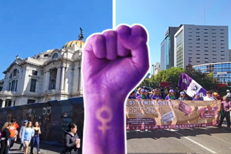 25N, aseguran Bellas Artes con vallas previo a marcha hacia el Zócalo