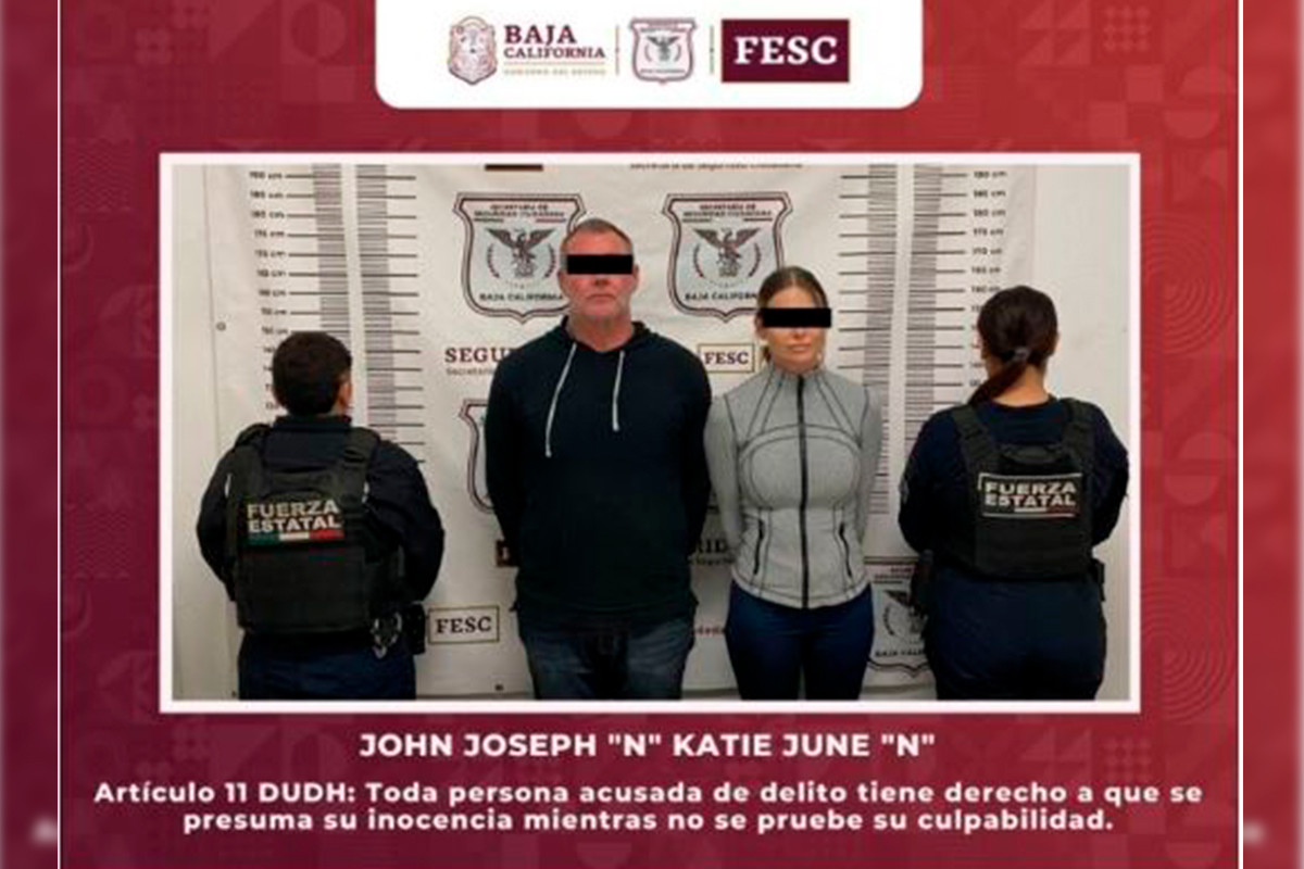 Pareja buscada por desaparición en Los Cabos, es detenida en Ensenada. Fotos: FGE BC.